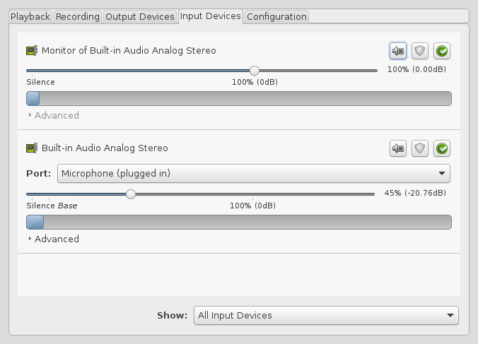 Input Devices tab